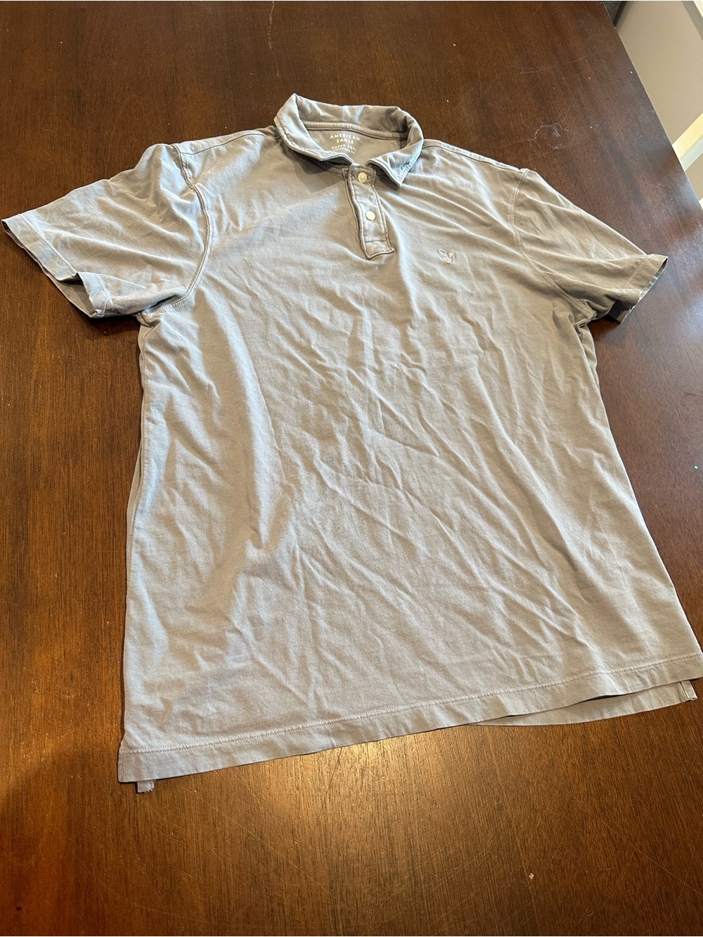 American Eagle Outfitters Light Gray Polo Shirt